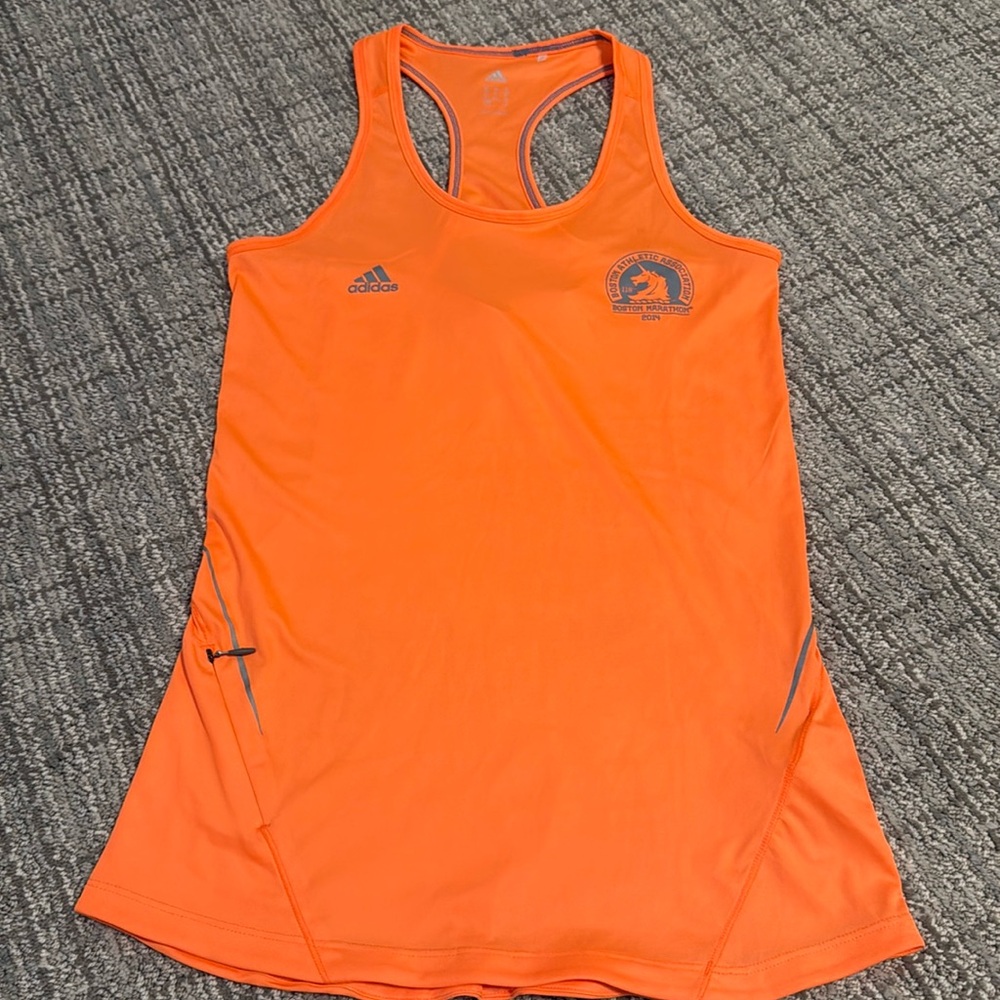 Boston Marathon Tank Top Women Small Adult Orange adidas Run Race Active 2014